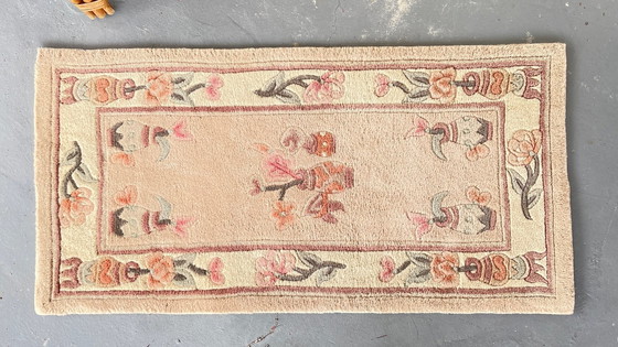 Image 1 of Velours Vintage Beige Rose Tapijt 118 X 60cm