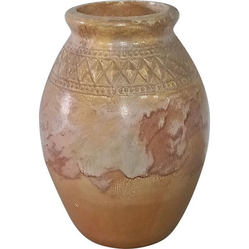 Vintage art deco gelakte glazen pot, 1930