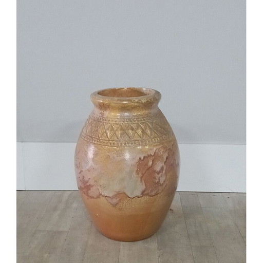 Vintage art deco gelakte glazen pot, 1930