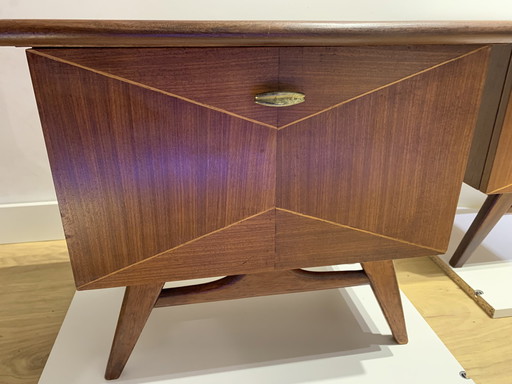 2x Mid-Century Nachtkastje Teak