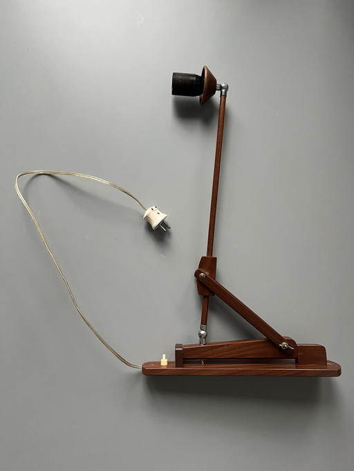 Vintage Teakhouten Wandlamp