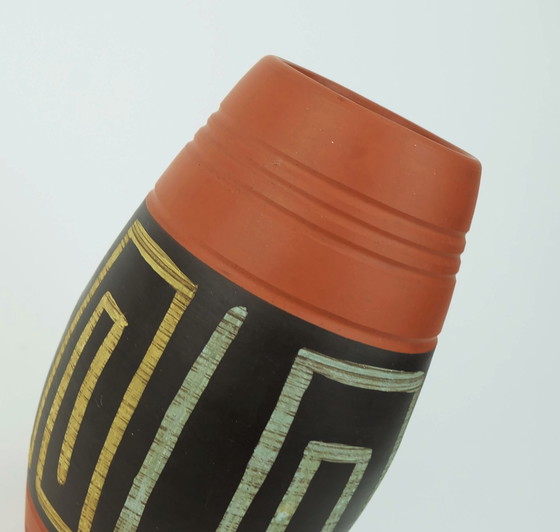 Image 1 of Vaas Duemler & Breiden Model 50/20 Sgraffito En Abstract Decor 1950S 1960S Wgp