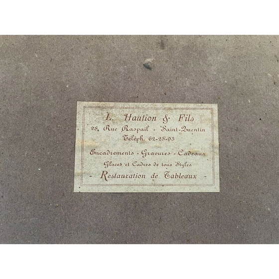 Image 1 of Vintage schilderij van naakte gedrapeerde vrouw door Genia Hadji Minache, 1949