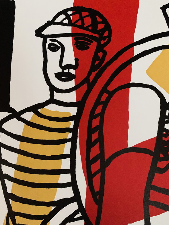 Image 1 of Fernand Léger: “ Le Cycliste, 1948”. Lithografie, Gesigneerd In De Plaat. 