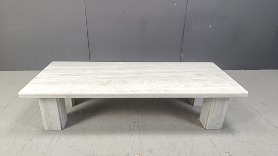 Image 1 of Vintage wit marmeren salontafel, 1970