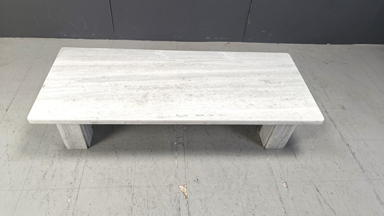 Image 1 of Vintage wit marmeren salontafel, 1970