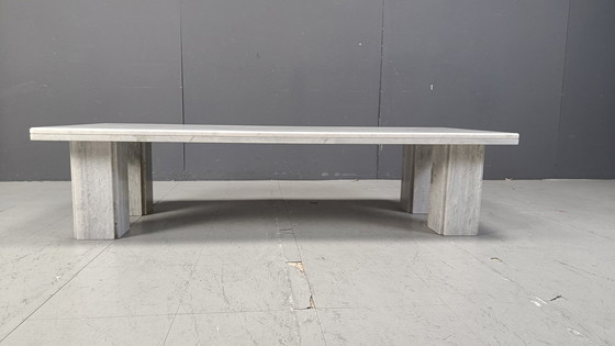 Image 1 of Vintage wit marmeren salontafel, 1970