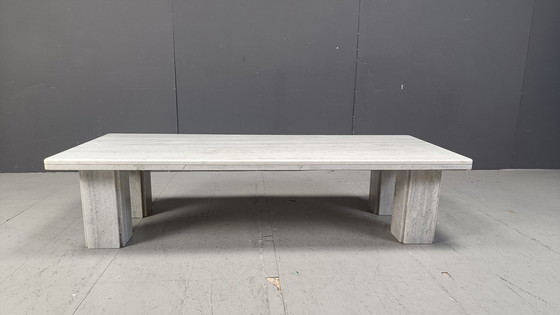 Image 1 of Vintage wit marmeren salontafel, 1970