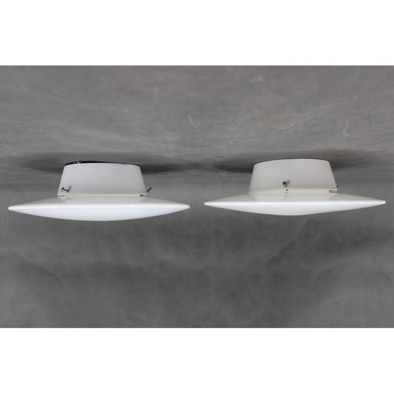 Image 1 of Paar vintage Eklipta plafondlampen van Arne Jacobsen voor Louis Poulsen, Denemarken 1970