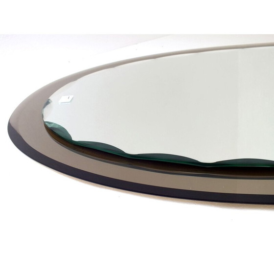 Image 1 of Vintage spiegel 2 glazen kristallen kunstwerk van Fontana Arte, Italië 1950