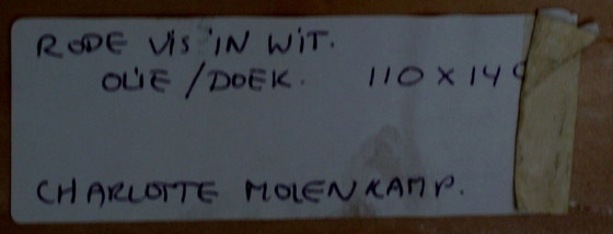 Image 1 of Charlotte Molenkamp - Olieverf op doek: Rode vis