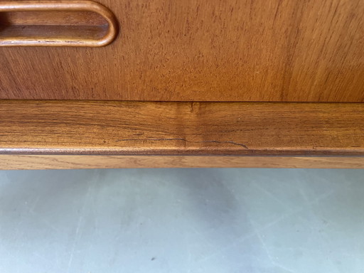 Deense highboard teak en eiken