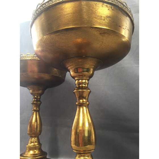 Image 1 of Paar vintage vergulde metalen kommen
