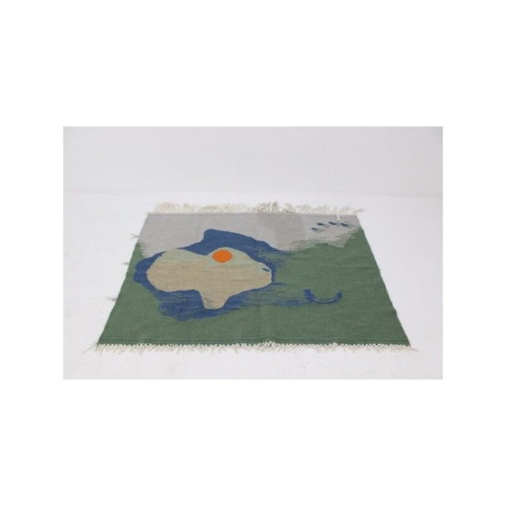 Image 1 of Vintage veelkleurig wollen tapijt, Tsjecho-Slowakije 1960