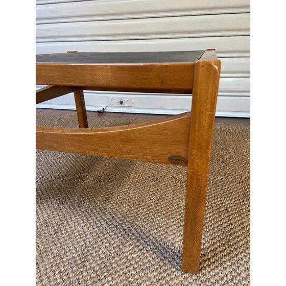 Image 1 of Vintage essenhouten bijzettafel van Baumann, Frankrijk 1980