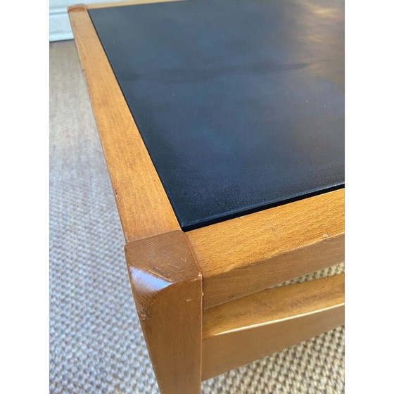 Image 1 of Vintage essenhouten bijzettafel van Baumann, Frankrijk 1980