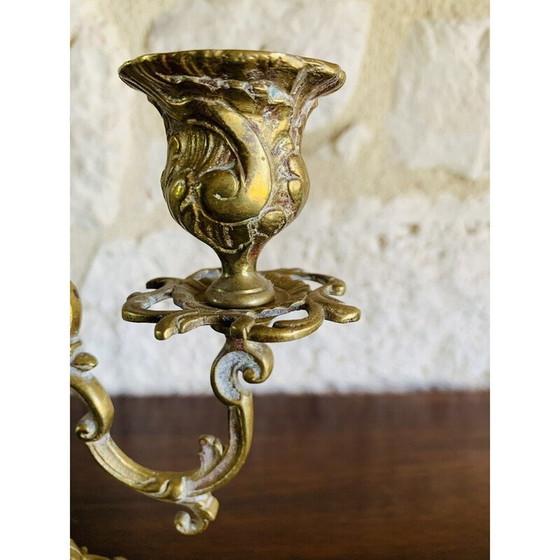 Image 1 of Paar vintage bronzen kandelaars