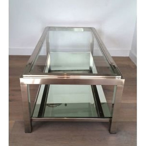 Vintage chromen salontafel, Frankrijk 1970