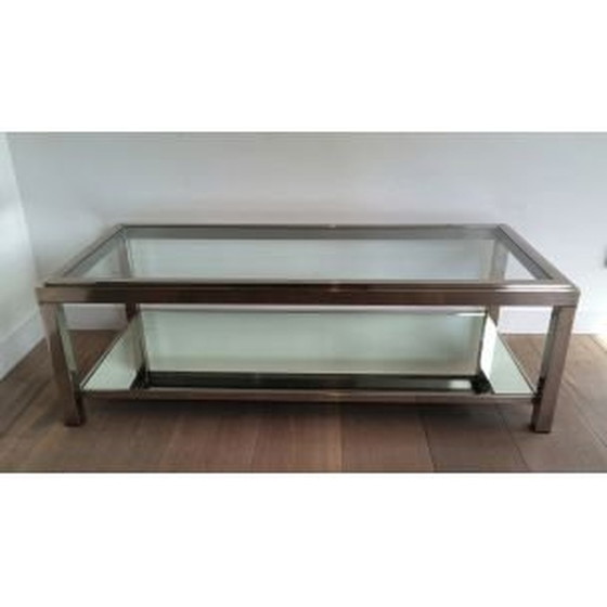 Image 1 of Vintage chromen salontafel, Frankrijk 1970