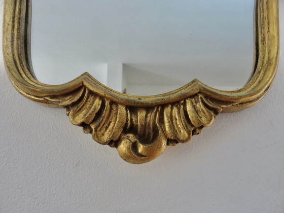 Image 1 of Louis Xv Barok Stijl Verguld Hars en Hout Wandspiegel 70s