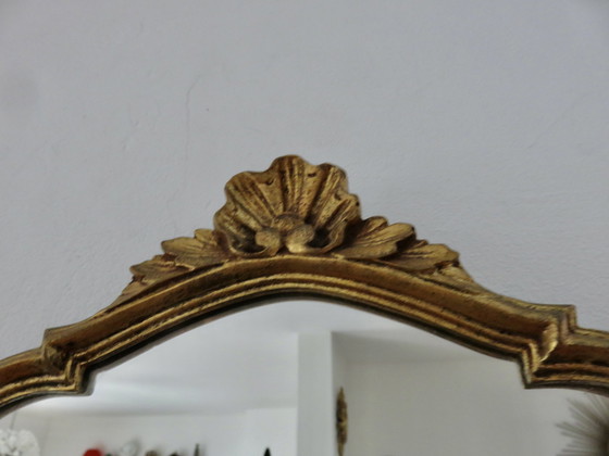 Image 1 of Louis Xv Barok Stijl Verguld Hars en Hout Wandspiegel 70s