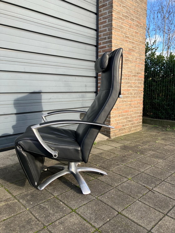 Image 1 of Jori Brainbuilder Relax Fauteuil, Medi, Mono-Move Zwart Leder Konia Black, Incl Hoofdkussen