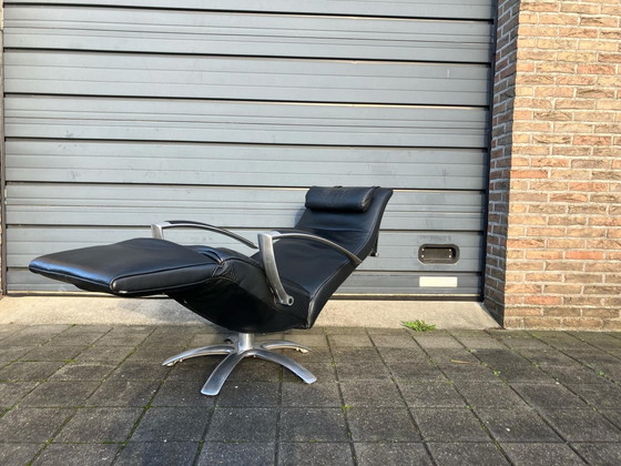 Image 1 of Jori Brainbuilder Relax Fauteuil, Medi, Mono-Move Zwart Leder Konia Black, Incl Hoofdkussen