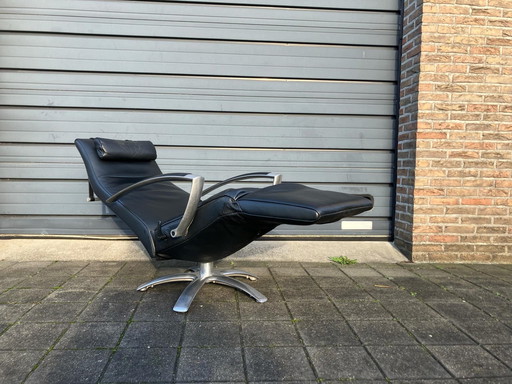 Jori Brainbuilder Relax Fauteuil, Medi, Mono-Move Zwart Leder Konia Black, Incl Hoofdkussen