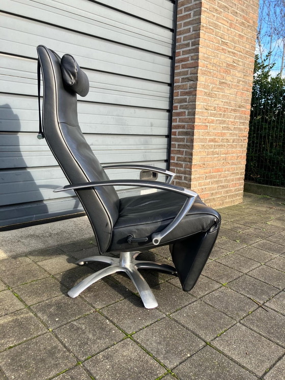 Image 1 of Jori Brainbuilder Relax Fauteuil, Medi, Mono-Move Zwart Leder Konia Black, Incl Hoofdkussen