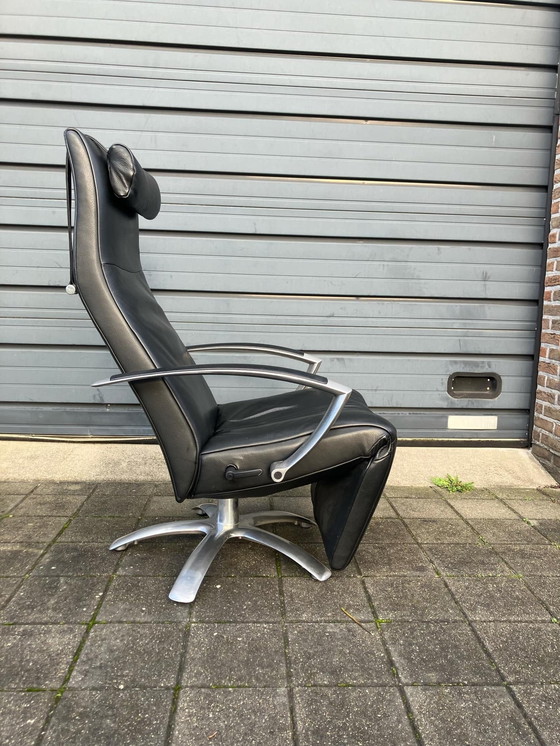 Image 1 of Jori Brainbuilder Relax Fauteuil, Medi, Mono-Move Zwart Leder Konia Black, Incl Hoofdkussen