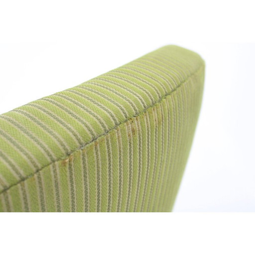 Vintage teakhouten en stoffen fauteuil, Denemarken 1960