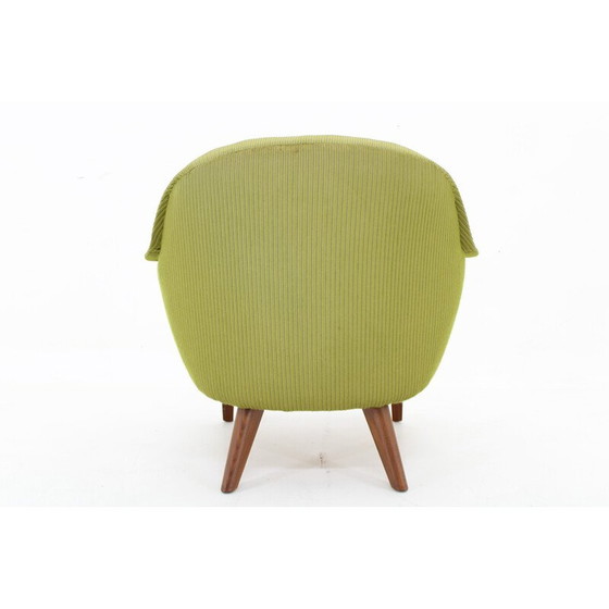 Image 1 of Vintage teakhouten en stoffen fauteuil, Denemarken 1960