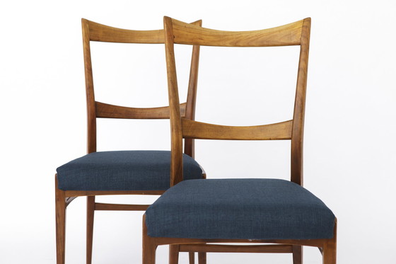 Image 1 of 3 Vintage stoelen, jaren 1960, Italië, Kersenhout