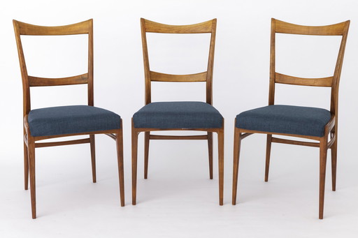 3 Vintage stoelen, jaren 1960, Italië, Kersenhout