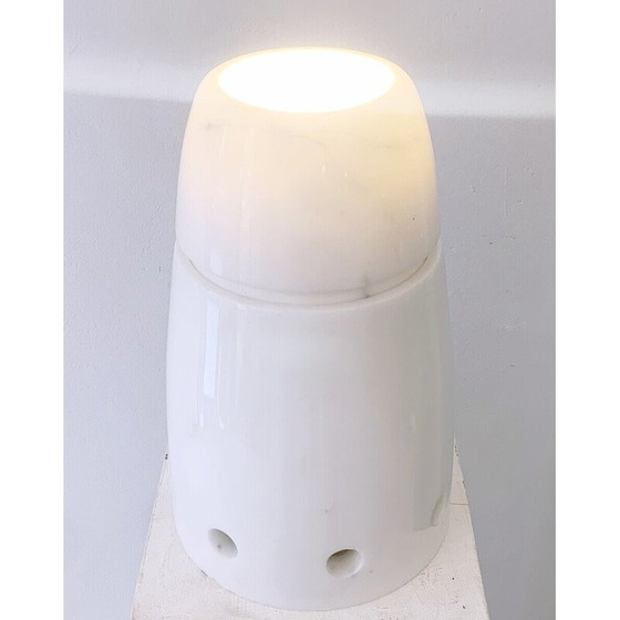 Image 1 of Vintage witte marmeren lamp, Italië 1970