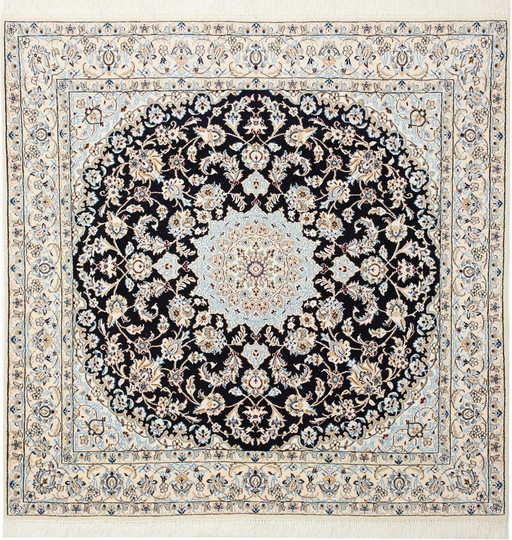 Elegant Perzisch Tapijt Handgeknoopt Nain 9 Lah- Afmetingen. 150 X 150 cm -Nr.466246-01