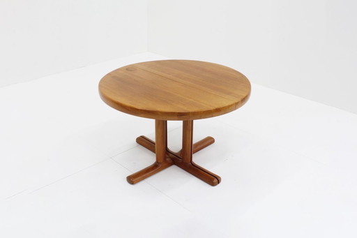 Vintage Deense Ronde Uitschuifbare Eettafel Teak