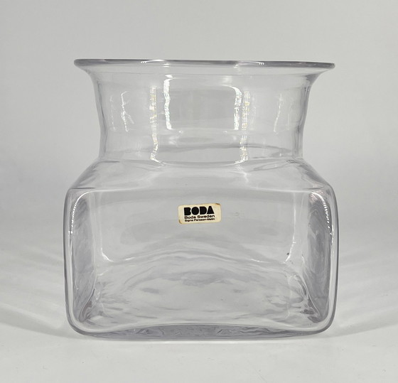 Image 1 of Kosta Boda glazen pot "Sill i kvadrat" Ontwerp door Signe Persson-Melin