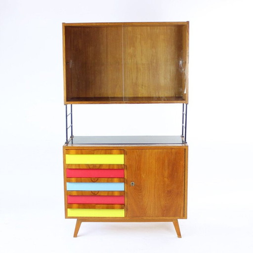 Eikenhouten secretaire, Mid century, Tsjecho-Slowakije 1960