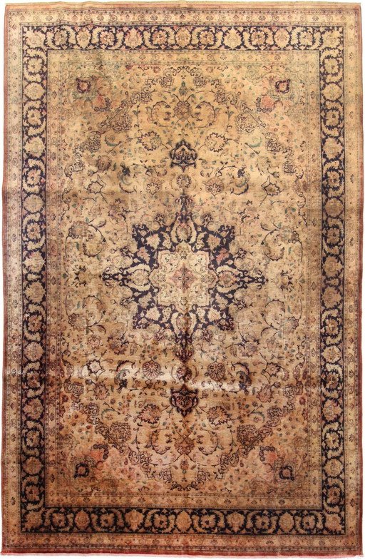 Perzisch Tapijt Ghom/Qom 100% Zijde Oud Vintage Design Handgeknoopt 300 X 191 Cm