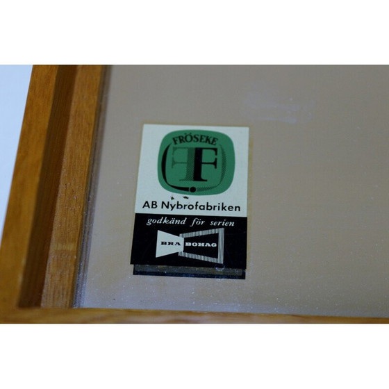 Image 1 of Vintage spiegel van massief eikenhout van Fröseke, Zweden 1960