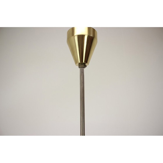 Image 1 of Vintage kroonluchter van messing en metaal door Kamenicky Senov, Tsjecho-Slowakije 1970