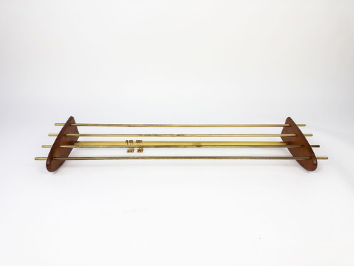 Vintage Teak en Messing Deens Design Kledingkast 60s Mid Century