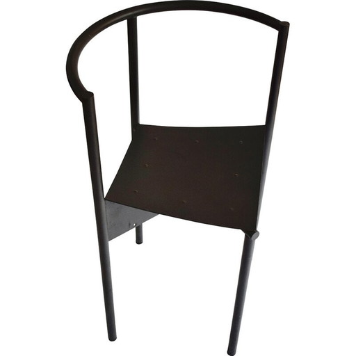 Vintage Wendy Wright stoel in grijs buisvormig metaal van Philippe Starck voor Disform, 1986