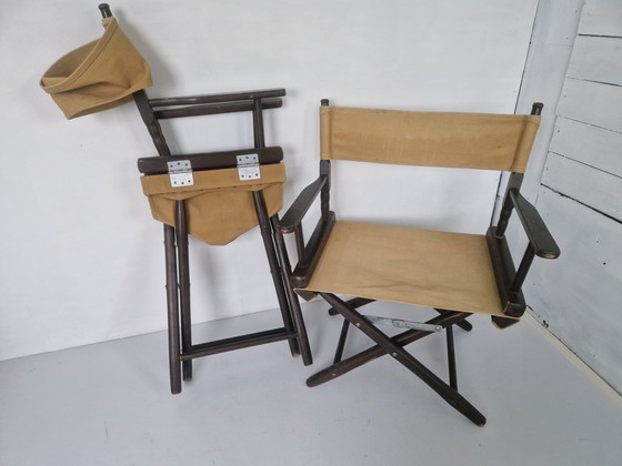 Image 1 of Paar Vintage Safari Directeursstoelen