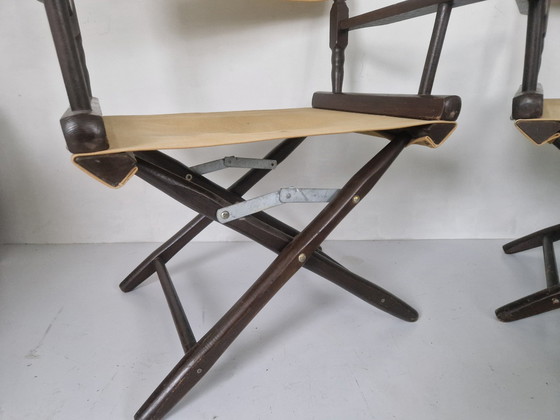 Image 1 of Paar Vintage Safari Directeursstoelen