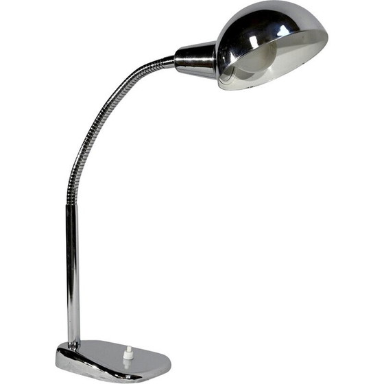 Image 1 of Vintage industriële bureaulamp van verchroomd metaal, 1960