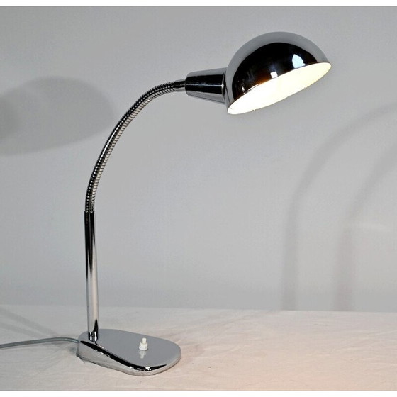 Image 1 of Vintage industriële bureaulamp van verchroomd metaal, 1960