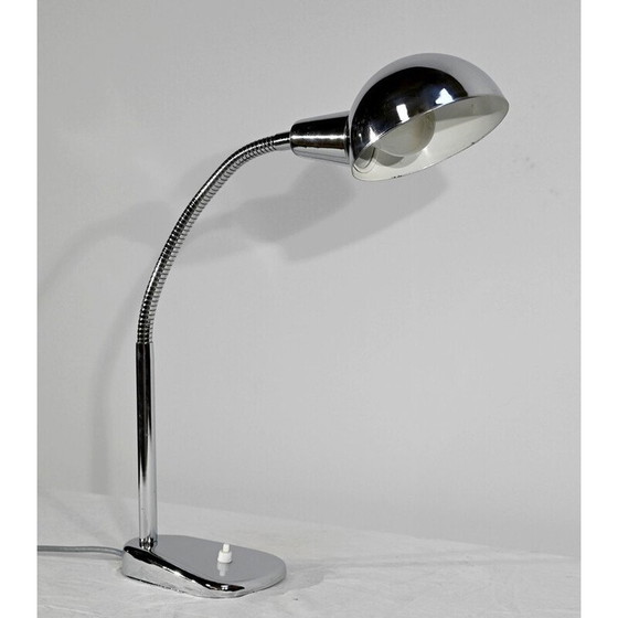 Image 1 of Vintage industriële bureaulamp van verchroomd metaal, 1960