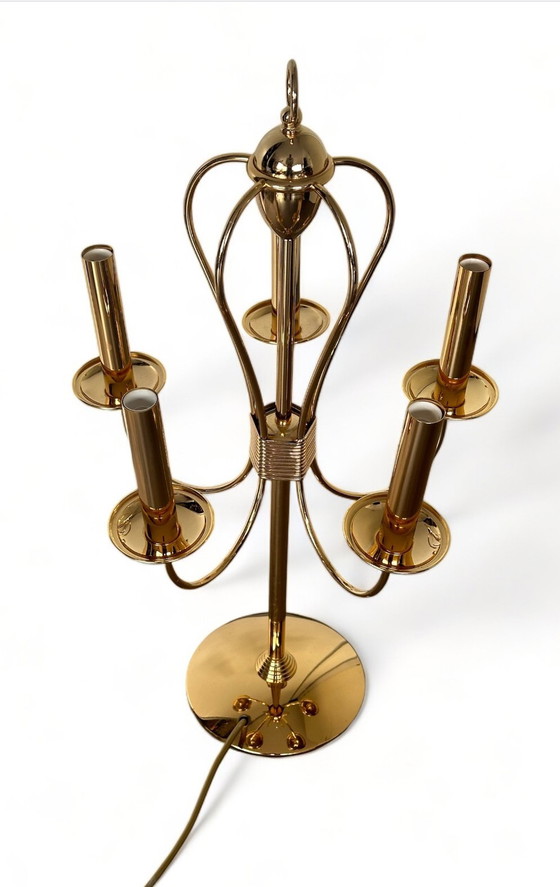 Image 1 of Kandelaar Lamp Regency Style Vintage Messing 1960 Tafellamp Italy 